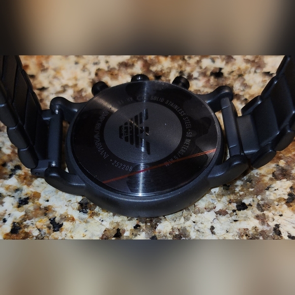 Emporio Armani Men's Black Stainless Steel Watch - Picture 4 of 12